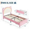 Acekool Kids Twin Upholstered Platform Bed, Adjustable Headboard, LED Light, Wooden Slats, No Box Spring Needed - 2 of 4