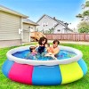 SKONYON 10' x 30" Inflatable Round Swimming Pool Easy Set with Pool Cover Above Ground Pool for Backyard Family Fun - 2 of 2