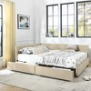 KTMBDW Queen Size Storage Bed Frame, Velvet Upholstered Tufted Sofa Bed Frame with Comfortable Backrest and 2 Drawers for Bedroom, Living Room - 2 of 4