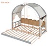 Twin Size Daybed with Trundle Bed, Extendable Daybed with Arched Roof, Platform Bed Frame, Wood Slats Support, No Box Spring Required - 3 of 4