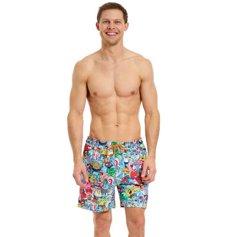 OppoSuits SpongeBob Shorts For Men - Official Nickelodeon Beach And Pool Shorts - Loose Fit - Including Drawstrings & Zippers - Multicolor - Size M - image 1 of 4