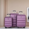 SEVOBAL Luggage 3 Piece Expandable PC Set with Spinner Wheels, TSA Lock, Check Travel with Hooks, Ideal for travelling, Purple, 20.08"*11.61"*30.71" - 2 of 4