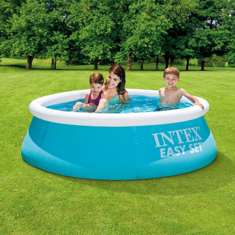 Intex 28101EH Easy Set 6 Foot x 20 Inch Round Above Ground Outdoor Backyard Kids Swimming Pool, 234 Gallons of Water Capacity, Blue, 3 of 7