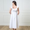 Hope & Henry Women's Linen Ruffle Collar Midi Dress - 3 of 4