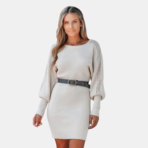 Women's Cut Out Ribbed Knit Sweater Dress - Cupshe - 1 of 4