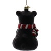 Kurt Adler Noble Gems Glass Ornament for Christmas Tree, Black Bear with Gift - 4 of 4