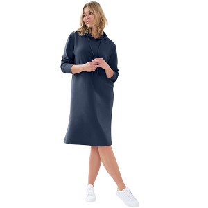 ellos French Terry Hooded Sweatshirt Dress - 1 of 4