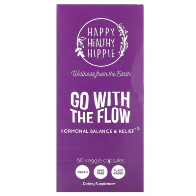 Happy Healthy Hippie Go with the Flow, Hormonal Balance & Relief, 60 Veggie Capsules