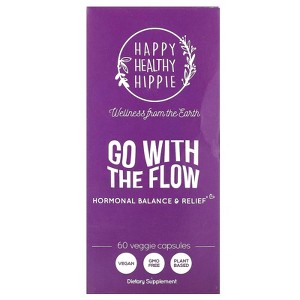 Happy Healthy Hippie Go with the Flow, Hormonal Balance & Relief, 60 Veggie Capsules - 1 of 3