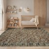 Washable Vintage Living Room Rugs, Distressed Floral Print Non Slip Bedroom Rugs, Low Pile Stain Resistant Accent Large Carpet for Home Office - 4 of 4