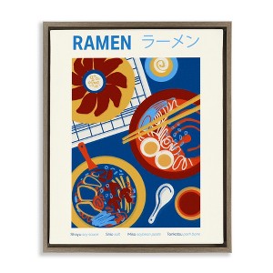 Stupell Industries Ramen Table Placement Black Framed Floater Canvas Wall Art - 1 of 4