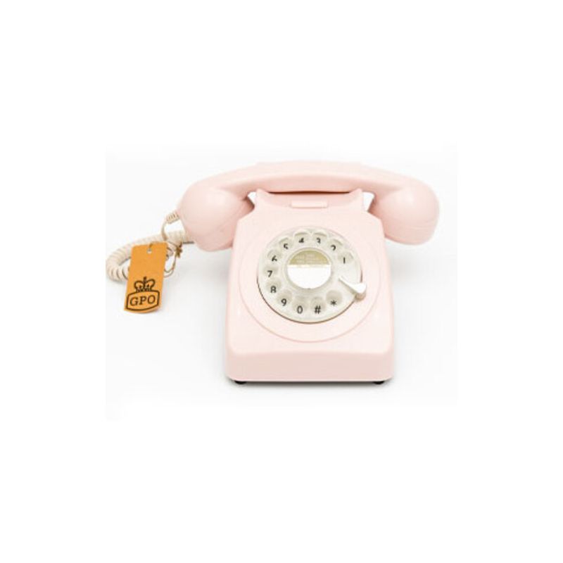 GPO Retro GPO746RP 746 Desktop Rotary Dial Telephone - Carnation Pink, 1 of 7