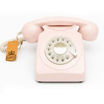 GPO Retro GPO746RP 746 Desktop Rotary Dial Telephone - Carnation Pink
