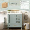 Okak 30" Modern Bathroom Vanity with Top Ceramic Sink, Solid Wood Frame Bathroom Storage Cabinet with Soft Closing Door & 3 Drawers - 4 of 4