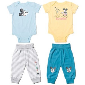 Disney Mickey Mouse Pluto Baby Snap Bodysuits and Pants Newborn to Infant - 1 of 4