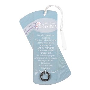 Dicksons Best Grandma - You're #1 in My Heart, Blue 6 x 2 Inch Paper Tassel Bookmark with Coin; Pack of 15 - 1 of 2