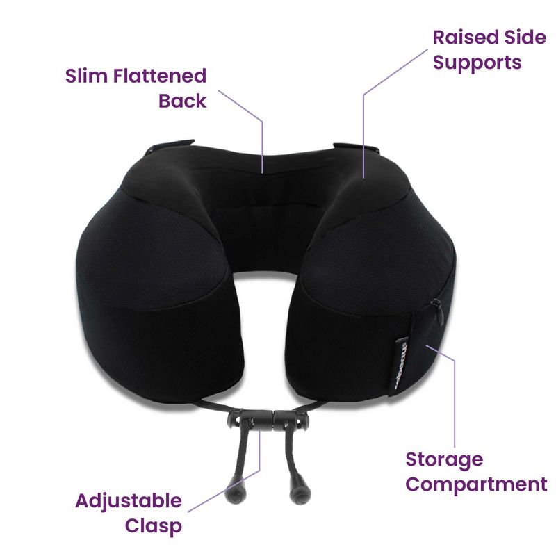 Cabeau Evolution S3 Memory Foam Travel Neck Pillow with Seat Strap, One Size, 4 of 9