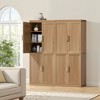 72"x62"x16" Wood Accent Cabinet in Natural Color, Storage Organizer with Adjustable Shelves for Kitchen Bedroom Entryway Living Room Dinning Room - 3 of 4