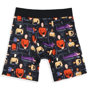 Star Trek Boxer Brief Men's Spock Worf Kirk Beverly AOP Snug Fit Underwear Black - 1 of 3