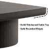 KWPZQEB Modern Square Coffee Table for Living Room, 34'' Wood Center Table with Parquet Pattern & Cylindrical Base, Easy Assembly, for Living Room - 4 of 4