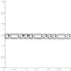 Black Bow Jewelry Men's 6mm, 14k White Gold, Flat Figaro Chain Bracelet - 4 of 4