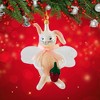 Italian Ornaments 4.5 Inch Strawbelle Bunny Kiss White Rabbit Tree Ornaments - 2 of 4