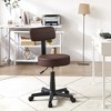 VECELO Armless Chair Rolling Stool with Backrest for Garage Shop Workbench Salon - 2 of 4