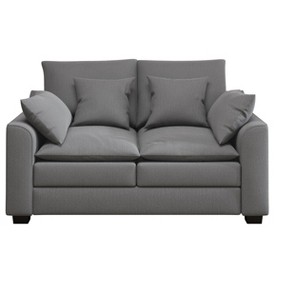NicBex 55 Inch Loveseat Sofa Polyester Fabric Upholstered 2 Seater Couch with Soft Cushion and Pillows for Living Room - 1 of 4