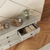 Retro Wooden Dresser with 6 Drawer, Farmhouse Style Wood Storage Cabinet Drawers Chest for Bedroom Grey - 4 of 4