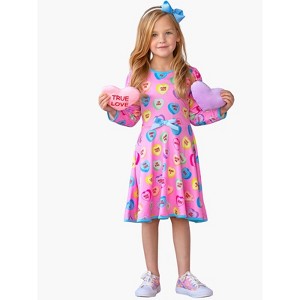 4t pink valentine dress ATOGUTA Fancy Girls Dresses Long Sleeve Valentines T-Shirt Dresses Kids  Spring A-Line Twirly Skater Dresses Size 4T-14, Pink
