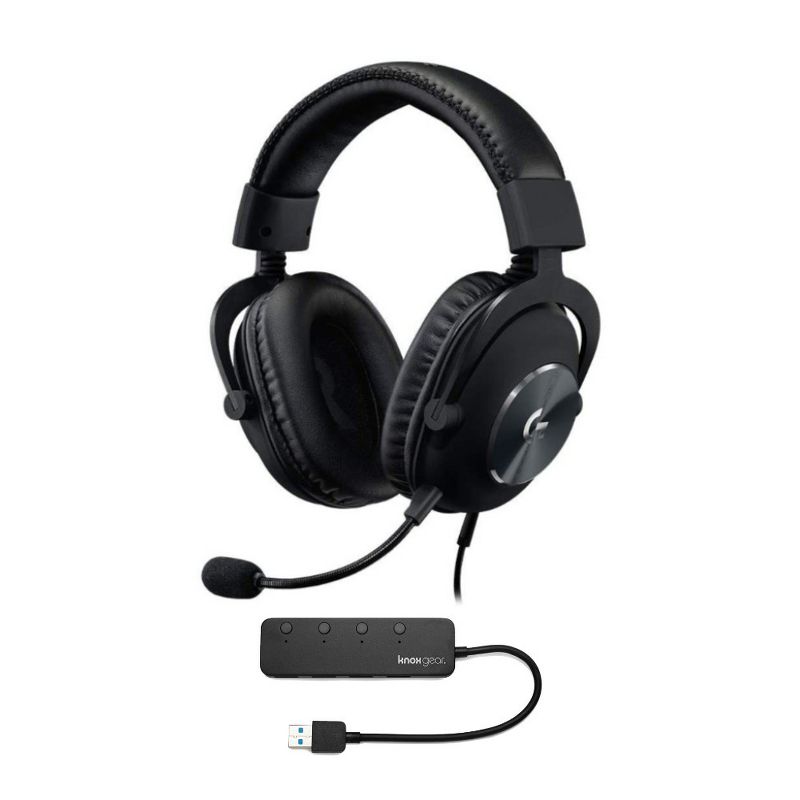 Logitech G Pro X Gaming Headset with Blue VOICE Technology and Knox Gear USB Hub, 1 of 4