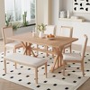 NicBex 6 Pieces Dining Table Set with 4 Dining Chairs and Bemch,Modern 59 Inch Kitchen Table & Chairs Set for 4-5 - 2 of 4
