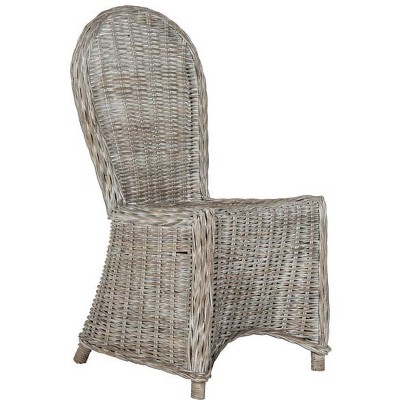 Merdan White Rattan and Cane Transitional Side Chair Set