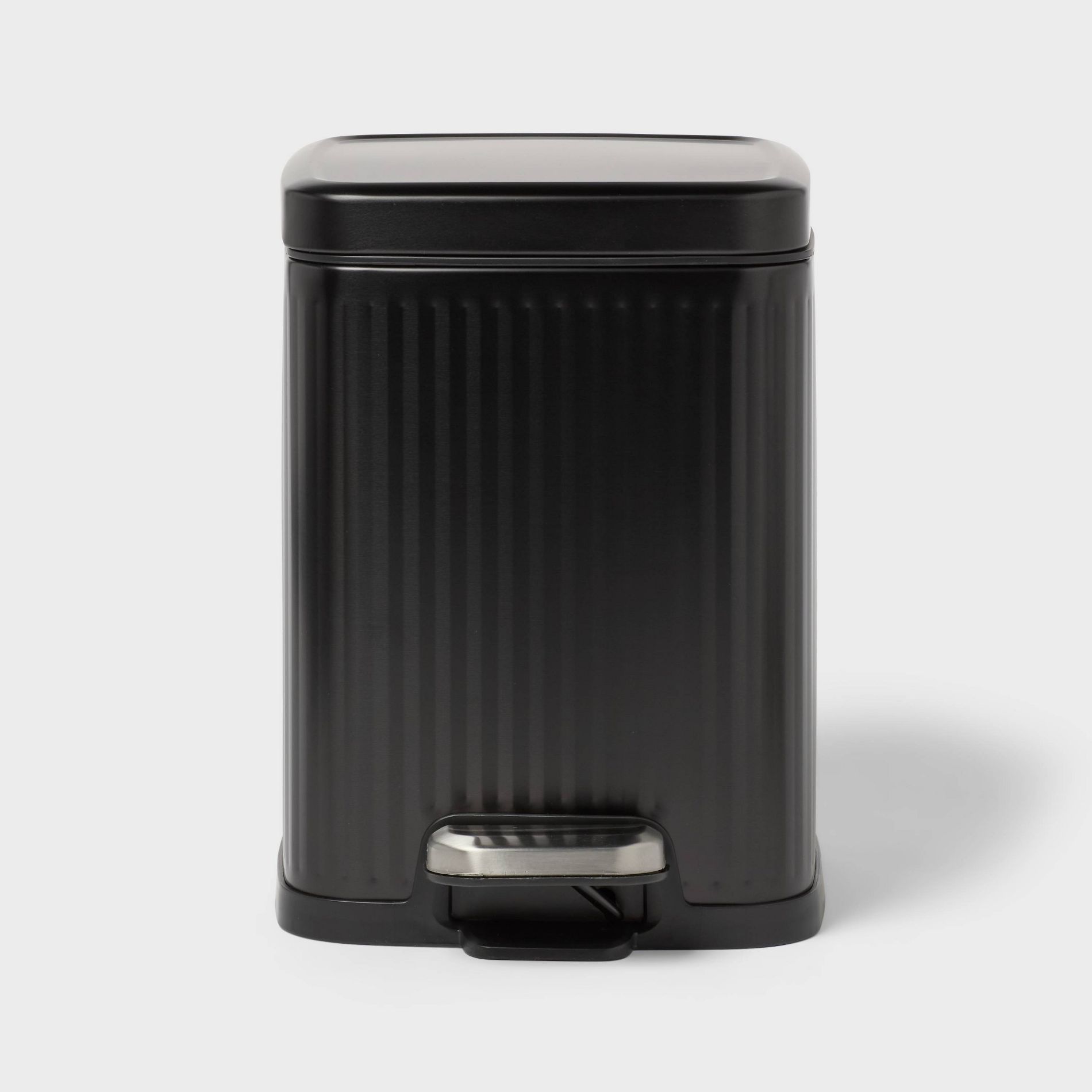 4L Ribbed Step Trash Can Stainless Steel - Brightroom™