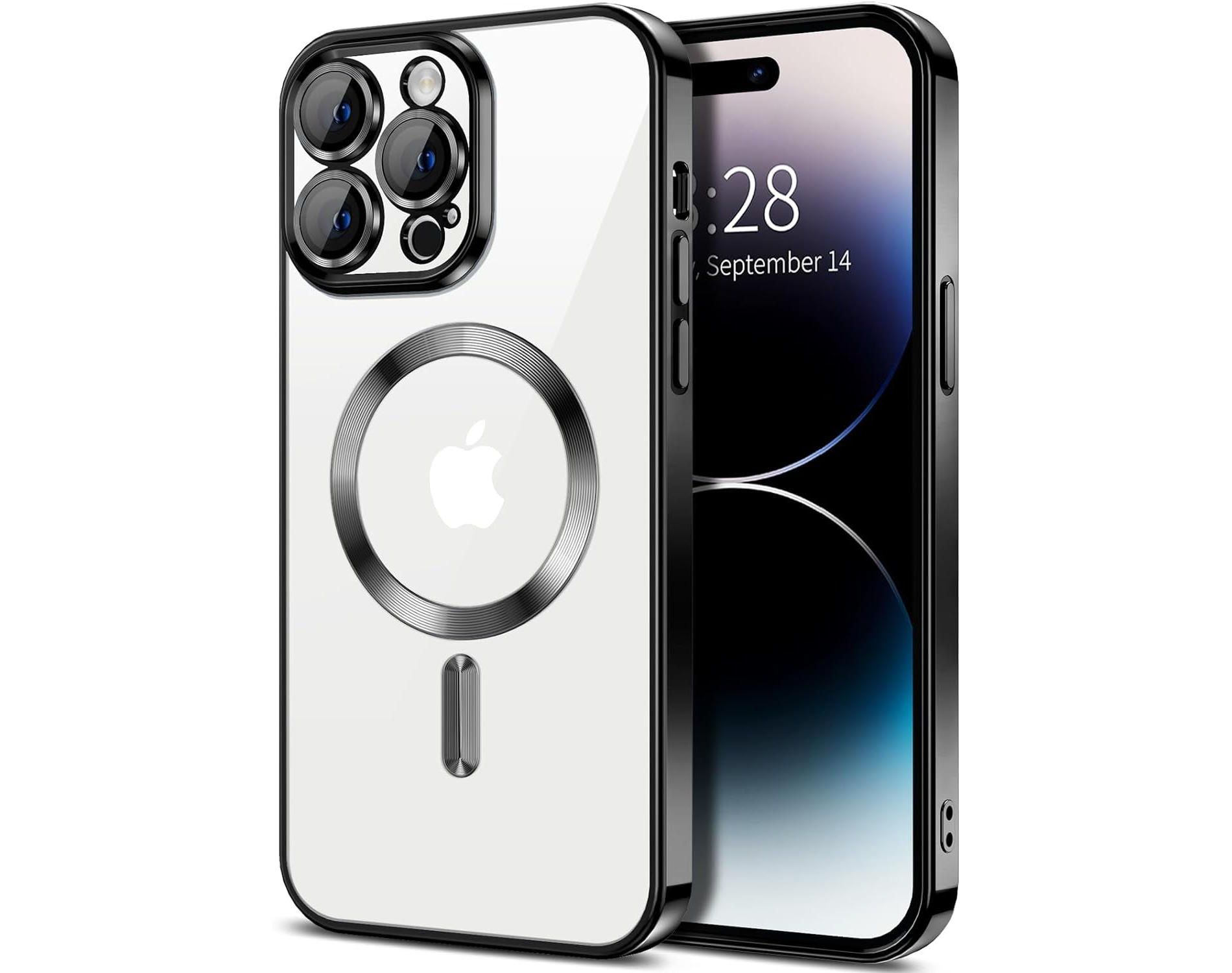 Entronix [Magnetic] Case Compatible with iPhone 15 Pro Max - [Clear Back] Luxury Glossy Cover