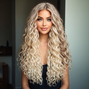 Jessie's Wig Long Women Curly 13*3.5 Synthetic Lace Wigs Highlight Honey Ash 28 Inch 1 Pc/Pack - 1 of 4