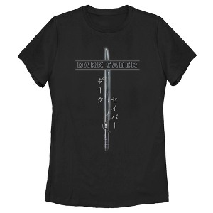 Women's Star Wars The Mandalorian Darksaber Katakana T-Shirt - 1 of 4