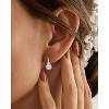 Pearl Earrings: 14k Gold-plated Cubic Zirconia Accented Pearl Drop Dangle Wedding Engagement Earrings For Women Bridal Bridesmaid - 2 of 4