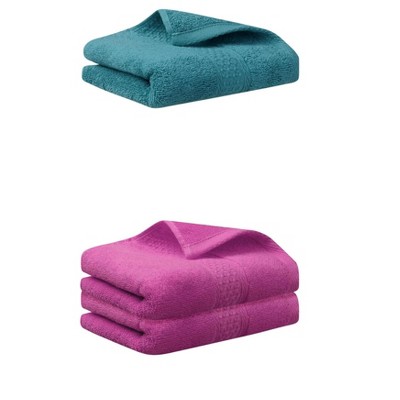 REGALWOVEN 3 Pack Solid Stripe Absorbent Soft Decorative Hand Towels for Bathroom 13" x 30"