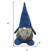 HomeRoots 23" Blue And Gray Fabric Standing Gnome Sculpture - 3 of 4