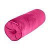 Edie@Home 7"x18" Chelsea Velvet Neckroll Lumbar Throw Pillow Raspberry: Indoor Cylinder Cushion, Woven Polyester - 3 of 4