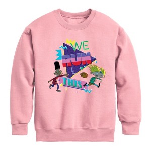 Boys' - Hey Arnold! - Retro Arnold and Gerald Graphic Long Sleeve Fleece Sweatshirt - 1 of 4