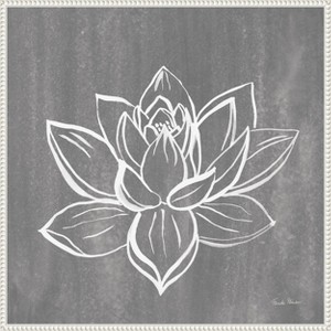 Amanti Art Lotus on Silver by Farida Zaman Framed Canvas Wall Art - 1 of 4