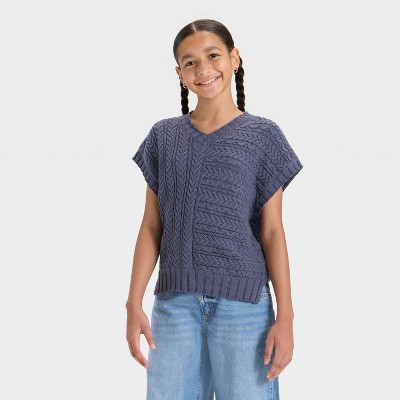 Girls' Cable Knit Pullover Sweater - art class™