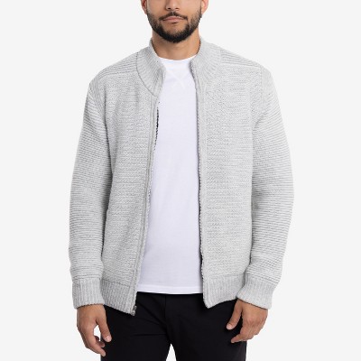 X RAY Men's Full Zip Cardigan Sweater, Casual Slim Fit Long Sleeve Knitted  Zip Up Jacket for Fall & Winter in CREAM Size Medium