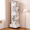 Rotating Bookshelf, 360 Degree Display 5 Tier Corner Bookshelf with Drawer - 3 of 4