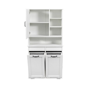 Chery Life Laundry Cabinet with Doors and shelf, Multiple Storage Space, Adjustable Shelf, White - 1 of 4