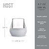 Host Tasting Glass FREEZE Gin Glass or Bourbon Glass Set, Whiskey Tasting Glasses with Active Cooling Gel, Whiskey Lover Gifts, Gray 6.7oz Set of 2 - 3 of 4