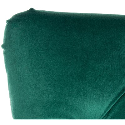 Emerald Velvet Tufted Club Chair with Espresso Wood Legs