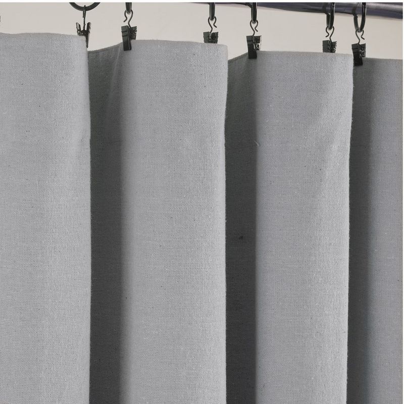 Linen Button 100% Lined Blackout Window Curtain Panel Dark Gray/White Single 40X84, 3 of 7